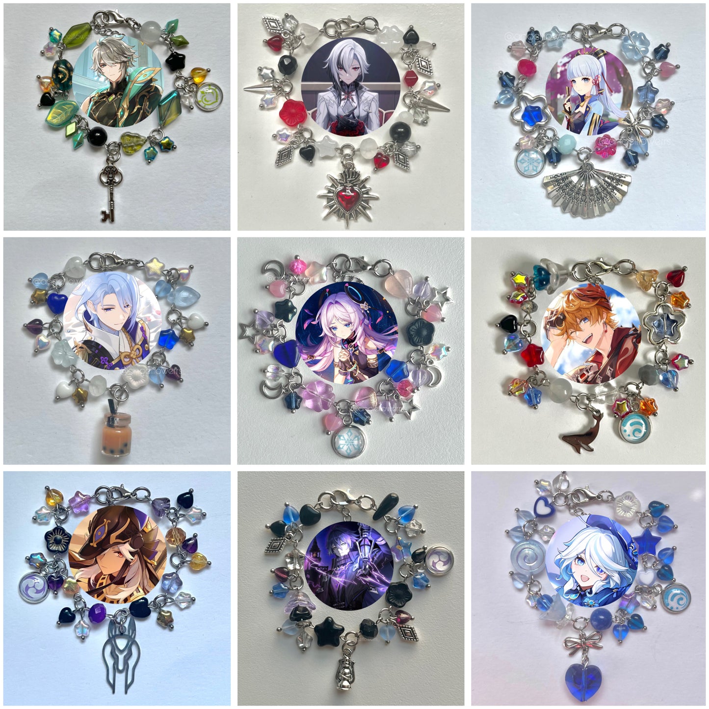 Genshin Impact Handmade Matching Clutter Bracelets (Choose any 2 Characters!!)