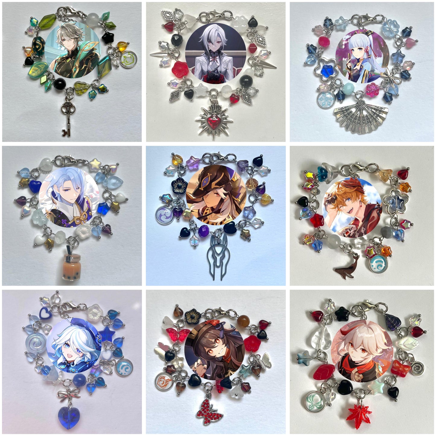 Genshin Impact Handmade Matching Clutter Bracelets (Choose any 2 Characters!!)