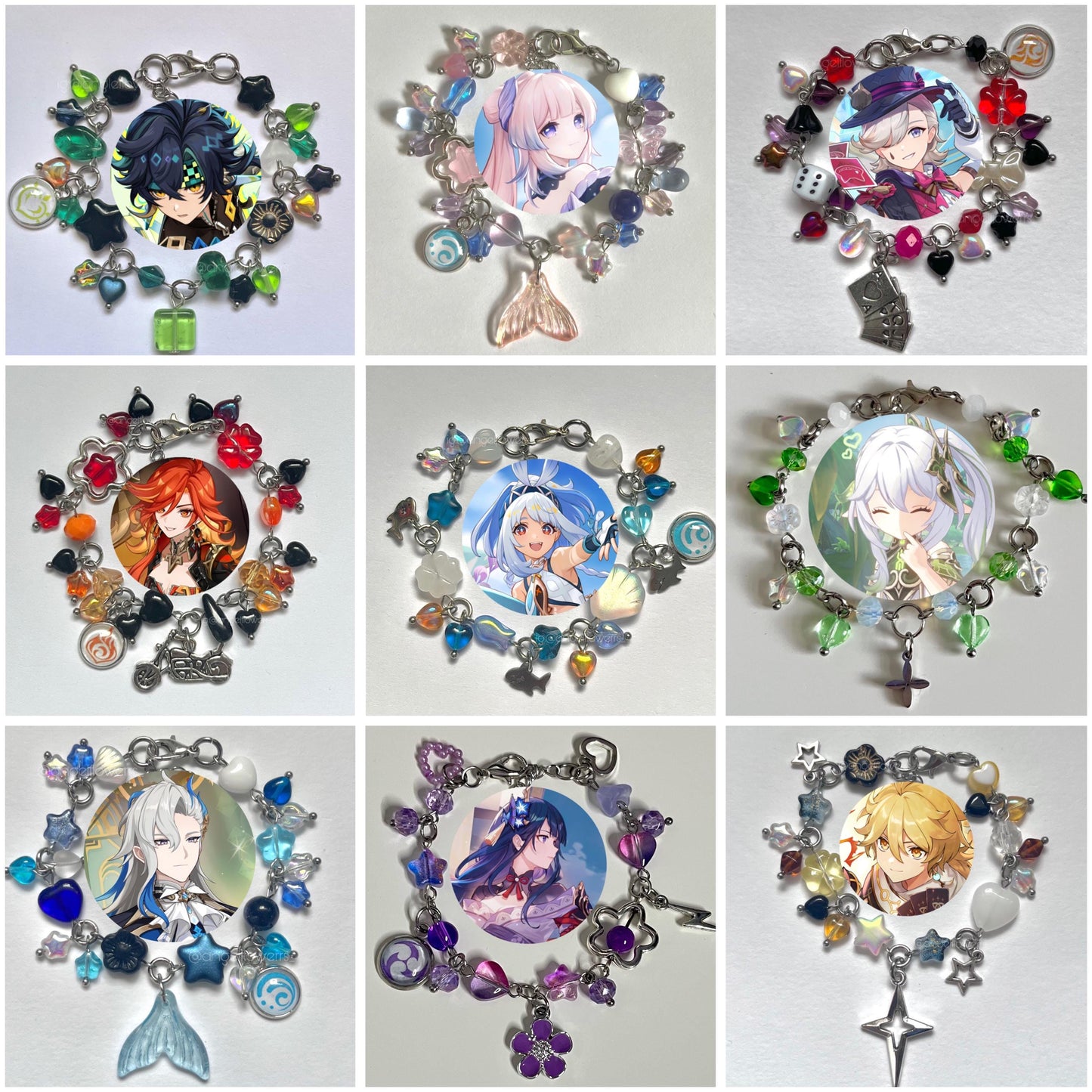 Genshin Impact Handmade Matching Clutter Bracelets (Choose any 2 Characters!!)