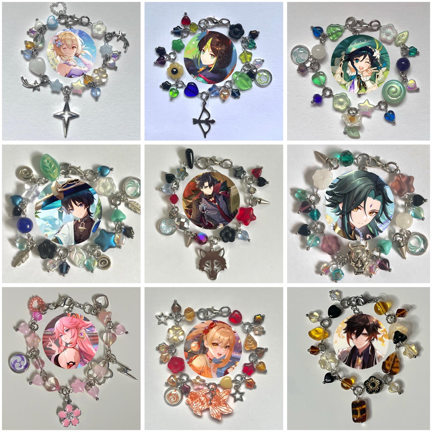 Genshin Impact Handmade Matching Clutter Bracelets (Choose any 2 Characters!!)