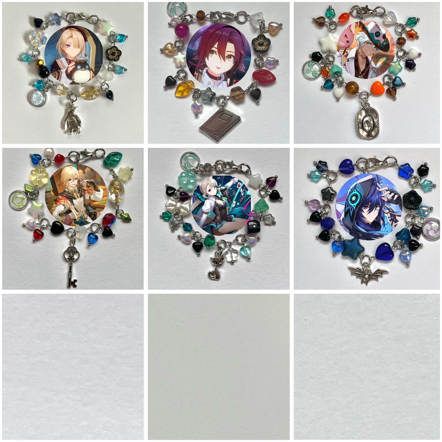 Genshin Impact Handmade Matching Clutter Bracelets (Choose any 2 Characters!!)