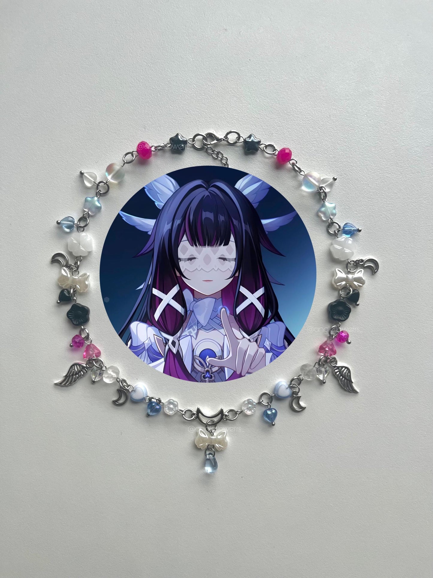 Genshin Impact's 'Columbina' inspired Necklace, Bracelet and Earrings